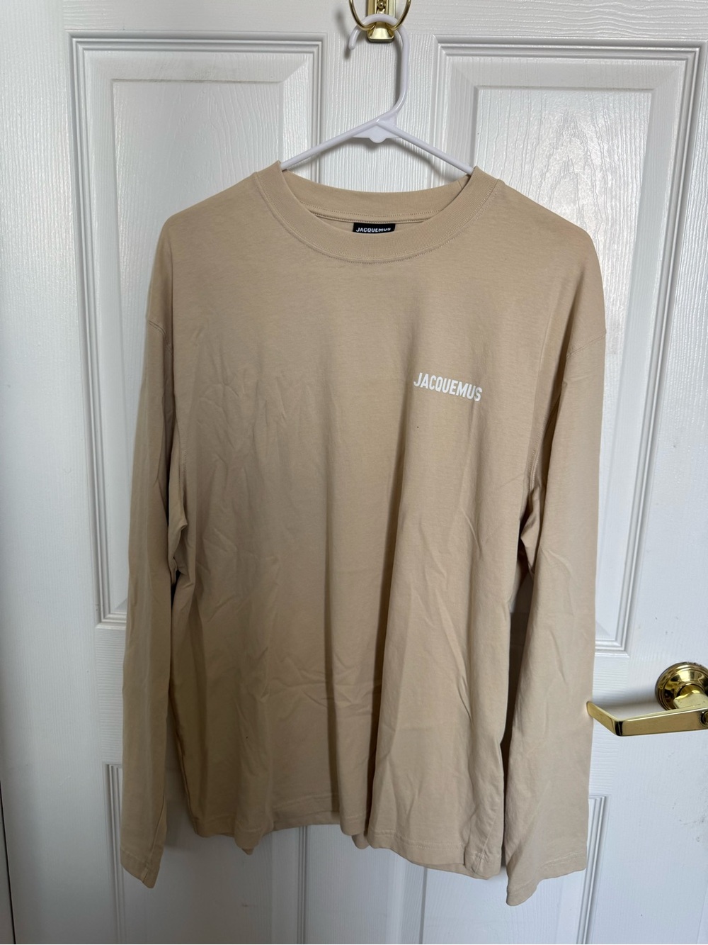 Jacquemus Beige Long Sleeve Logo Tee